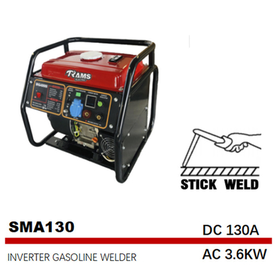 50HZ 130A เครื่องเชื่อมเบนซินแบบพกพา SMAW เครื่องเชื่อมติด 33 กก. น้ำหนัก