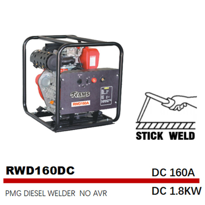 160A Stick Welding Generator DC 1.8kw PMG ดีเซลความถี่กลาง