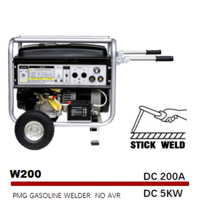 เครื่องเชื่อม 5kw Electric Start 200A เครื่องเชื่อมอาร์คเครื่องกำเนิดไฟฟ้า