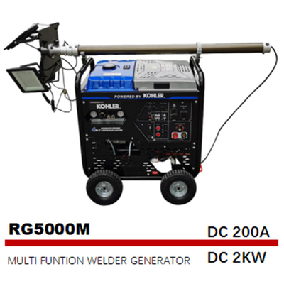 5000W 50Hz 4 In I เครื่องเชื่อมแบบมัลติฟังก์ชั่นเครื่องอัดอากาศเครื่องกำเนิดแสงทาวเวอร์