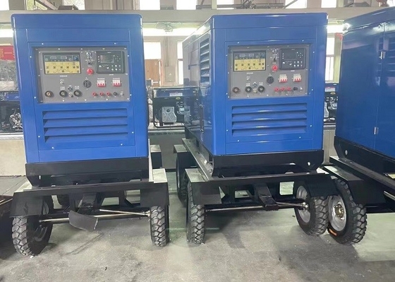 เครื่องกำเนิดไฟฟ้าเครื่องเชื่อมแบบขับเคลื่อนด้วยดีเซล 600A เครื่องควบคุม LCD เทอร์โบชาร์จเจอร์