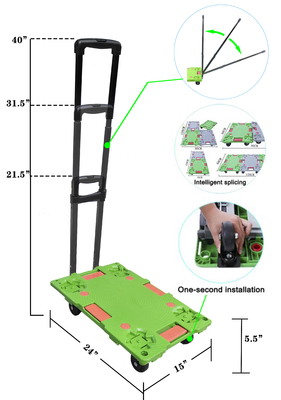 รถเข็นแพลตฟอร์มพับได้น้ำหนักเบา 150 กก. Turtle Fold Up CE ISO9001