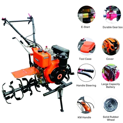 GT1350D Mini Power Gear Tiller เครื่องยนต์ดีเซล RS186 รุ่น 800 - 1350mm Tilling Width