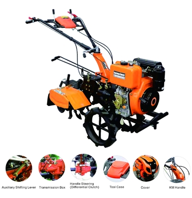 GT1350D-5 รถไถเดินตามเกียร์ขนาดเล็ก 150 - 300 มม. ความลึกของการไถพรวนดีเซล