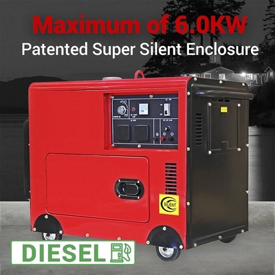 15HP 6.5kw เครื่องกำเนิดไฟฟ้าดีเซลเงียบ 69db เครื่องยนต์เสียงรบกวนต่ำ