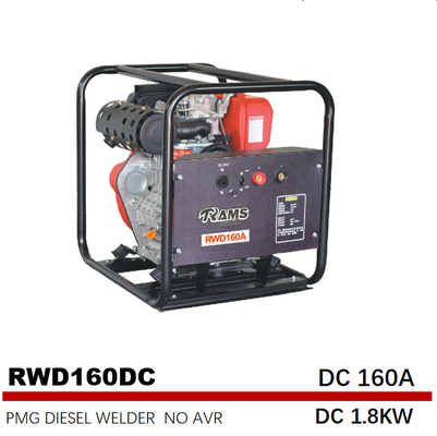 DC 1.8kw เครื่องกำเนิดไฟฟ้าเชื่อมดีเซลความถี่ปานกลาง 178F Engine