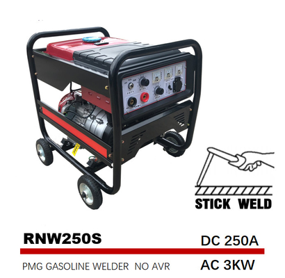 AC 3kw เครื่องกำเนิดไฟฟ้าแบบแท่งเชื่อม 75V เครื่องเชื่อมมือ MMA 12.5L Fuel Tank