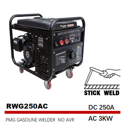 AC 3kw 250 แอมป์เครื่องเชื่อมเครื่องกำเนิดไฟฟ้า Arc ความถี่ปานกลาง 531cc Displacement