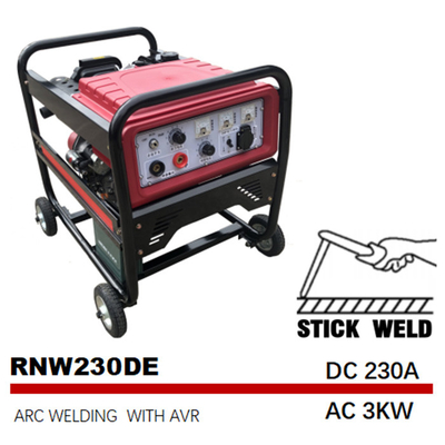 230A DC 1.6kw เครื่องเชื่อมอาร์คดีเซลความถี่กลางชุดเชื่อม SMAW