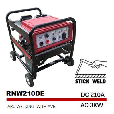 SMAW เครื่องกำเนิดไฟฟ้าแบบแท่งความถี่ปานกลาง 12.5L 210A เครื่องเชื่อมอาร์ค Gen ดีเซล