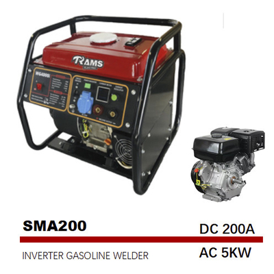AC 5 kw 200A เครื่องยนต์เบนซินแบบพกพาขับเคลื่อนเครื่องเชื่อม 420cc Hand Start Generator