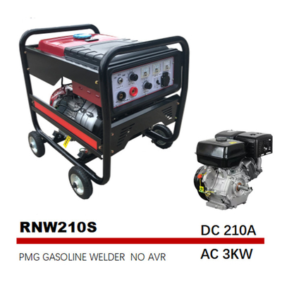 210A เครื่องเชื่อมแบบขับเคลื่อนด้วยเครื่องยนต์เบนซินแม่เหล็กถาวร AC 3kw